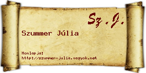 Szummer Júlia névjegykártya